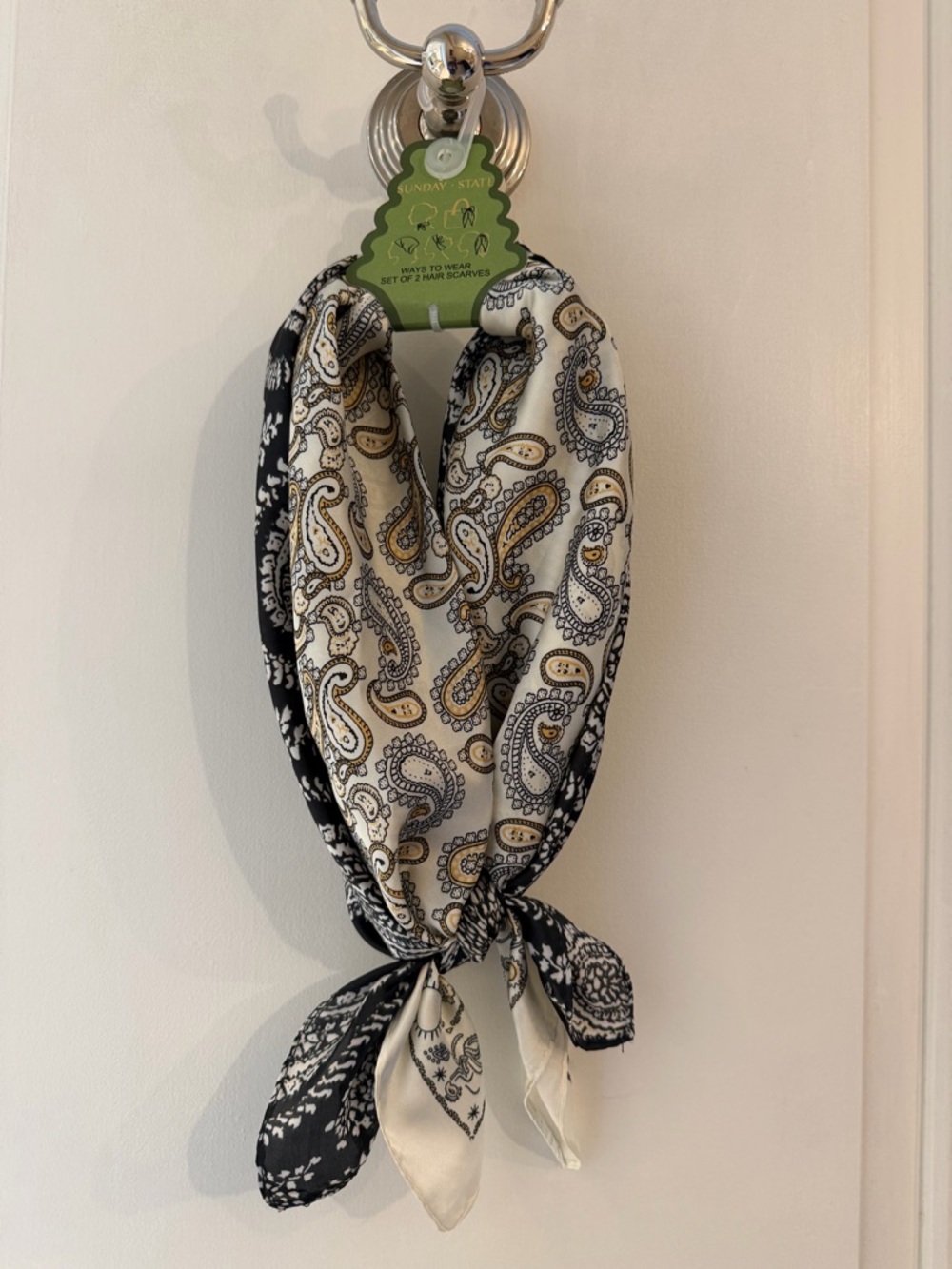 Sunday State pair of hair scarves